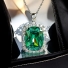 11 mm x 16 mm Huge Sterling Silver Emerald Cut Alexandrite Pendant