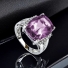 Huge Changing Color Stone Alexandrite Silver Ring