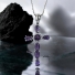 Beautiful Sterling Silver Cross With Amethyst 35 mm x 17 mm