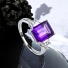 Amethyst Sterling Silver Emerald Cut Ring