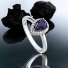 Solitaire Amethyst and Simulated Diamonds Ring