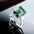 Alexandrite Sterling Silver Blue to Green Color Change Emerald Cut Ring