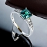 Princess Cut Alexandrite Engagement Silver Solitaire Ring