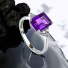 Emerald Cut Amethyst Silver Ring