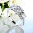 3 Stone Simulated Diamond Brilliant Cut Silver Ring