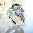 9 mm Simulated Diamond Engagement Silver Ring