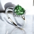 Emerald Sterling Silver Solitaire Ring Heart Shape
