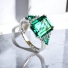 Emerald Cut Emerald Silver Ring