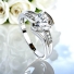 8 mm x 7 mm Simulated Diamond Engagement Silver Ring