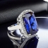 Big Tanzanite Sterling Silver Ring