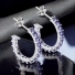3 mm Wide Tanzanite Hoops Earrings