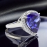 Huge Sterling Silver Trillion Cut Tanzanite Ring