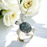 0.79 ctw White 14K Gold Turtle Blue and White Diamond Pendant