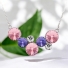 Pink Circles Swarovski Necklace