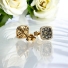 0.70 ctw Yellow 14K Gold Chocolate and White Diamond Earrings