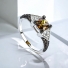 Princess Cut Chocolate Diamond Silver Ring