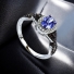 Chocolate Diamond 7 mm x 5 mm Tanzanite .925 Sterling Silver Ring