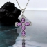 Beautiful Sterling Silver Cross With Amethyst