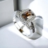 925 Sterling Silver Chocolate Diamond Ring