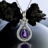 Pear Cut Amethyst Silver Pendant