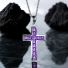Sterling Silver Cross With Round Cut Amethyst