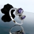 Two Stone Amethyst and Simulated Diamonds Ring