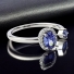 Double Tanzanite Sterling Silver Solitaire Ring