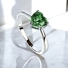 Heart Shape Emerald Sterling Silver Solitaire Ring