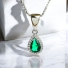 Emerald Sterling Silver Set Earrings and Pendant