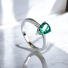 Solitaire Emerald Sterling Silver Ring