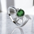 Emerald Pear Cut Sterling Silver Ring
