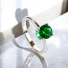 Solitaire Emerald Sterling Silver Ring