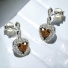 Silver Chocolate Diamond Set Earrings Pendant