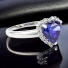 Tanzanite Sterling Silver Solitaire Ring Heart Shape