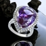 Sterling Silver Big Amethyst Ring