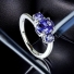 3 Stone Tanzanite Stone Silver Ring