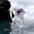 Sterling Silver Amethyst Fashion Ring 7 x 5 mm