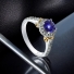 Silver Yellow Gold Plated 6 mm Tanzanite Silver Ring