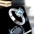 Aquamarine Silver Engagement Ring