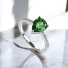 Solitaire Pear Cut Emerald Ring Sterling Silver