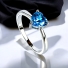 Heart Shape Blue Topaz Sterling Silver Solitaire Ring