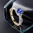 Silver Yellow Gold Plated 6 mm Tanzanite Silver Ring