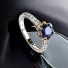 Brilliant Cut 8 mm Tanzanite Silver Ring