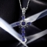 Beautiful Sterling Silver Cross With Tanzanite