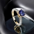 Silver Yellow Gold Plated 8 mm Tanzanite Silver Ring