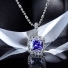 Princess Cut Tanzanite Sterling Silver Pendant