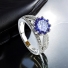 Brilliant Cut 9 mm Tanzanite Silver Ring