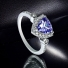 Trillion Cut Tanzanite Stone Silver Ring