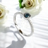 0.36 CTW 14K White Gold Blue and White Diamonds Ring