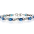 Blue Topaz Silver Bracelet Oval Brilliant Cut Special Gift